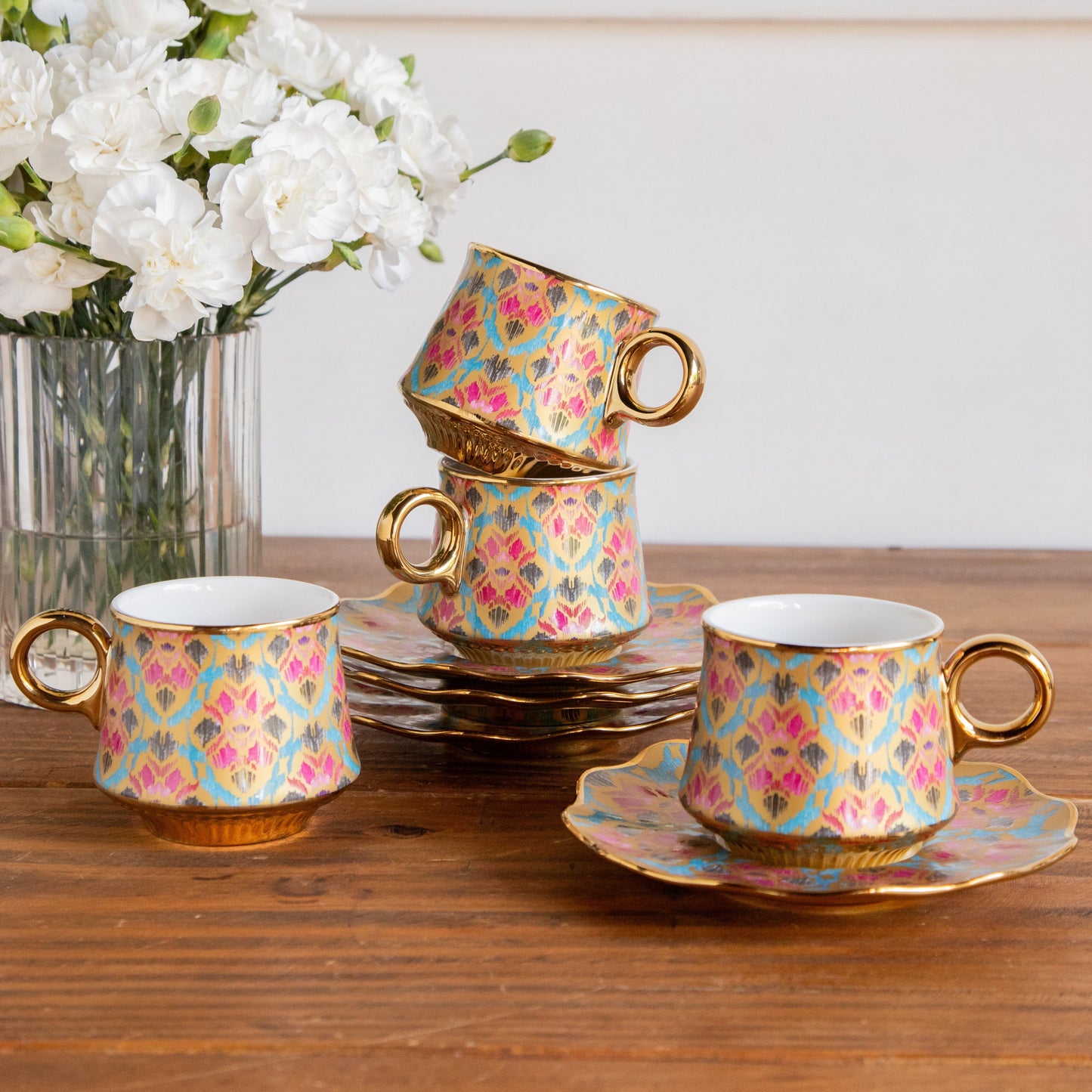 Regal Ikat Tea Set (6 Cups & Saucers) – 200 ML Each 200ml