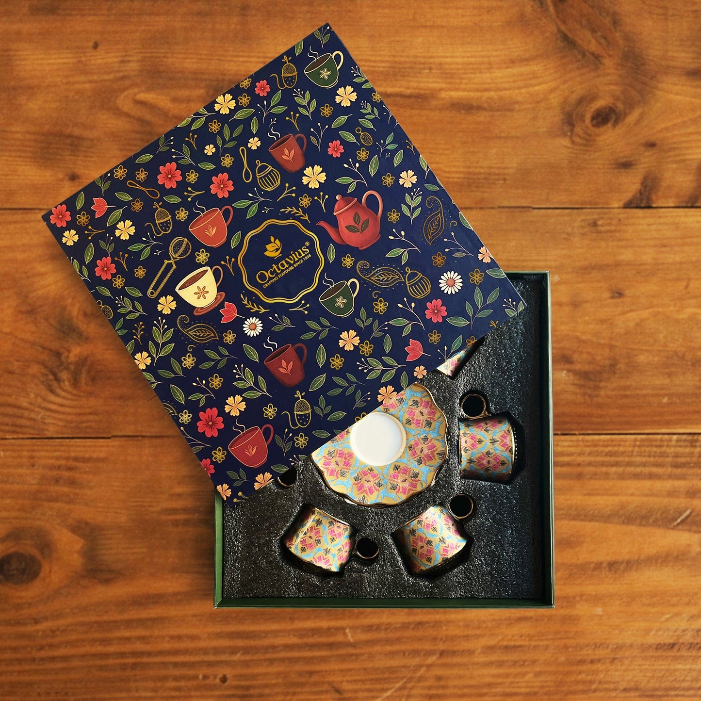 Regal Ikat Tea Set (6 Cups & Saucers) – 200 ML Each 200ml