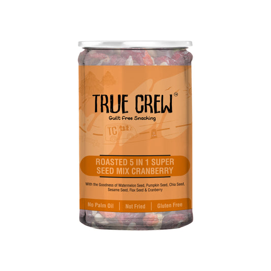 TRUE CREW Roasted 5 in 1 Super Seed mix cranberry Bottle 200 g 200g