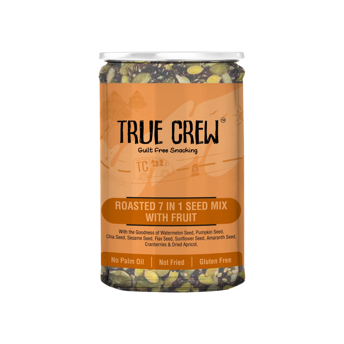 TRUE CREW Roasted  7 in 1 Seed Mix With Fruit Bottle 200 g 200g