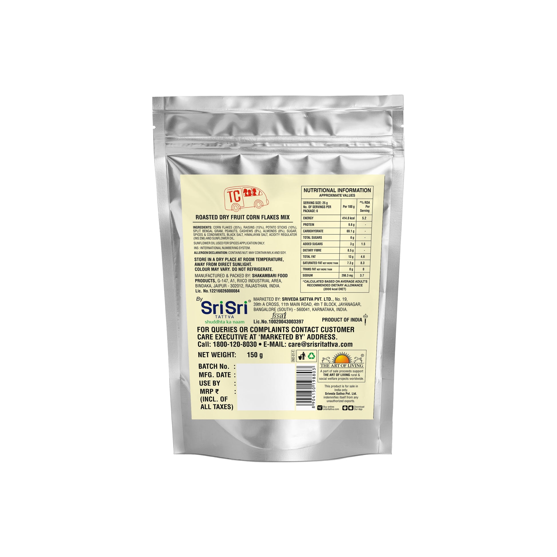 TRUE CREW Roasted Dry Fruits Corn Flakes Mix, 150g 150g