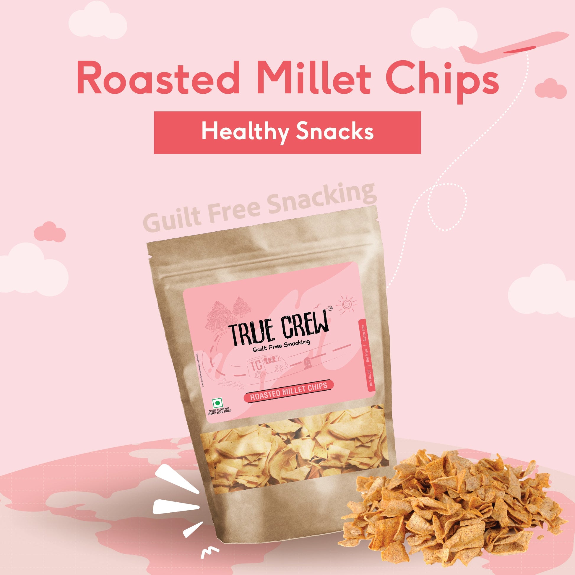 TRUE CREW - Millet Chips, 125 g 125g