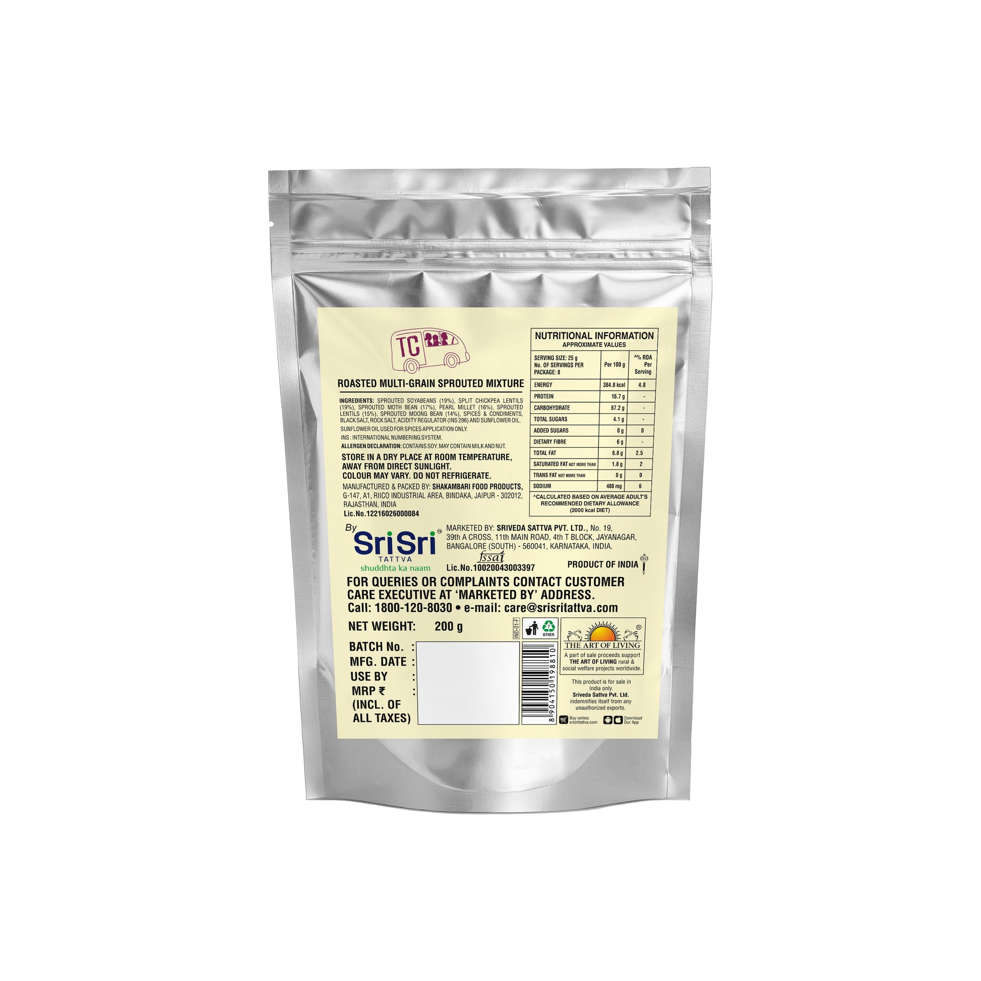 TRUE CREW Roasted Multigrain Sprouted Mixture, 200g 200g