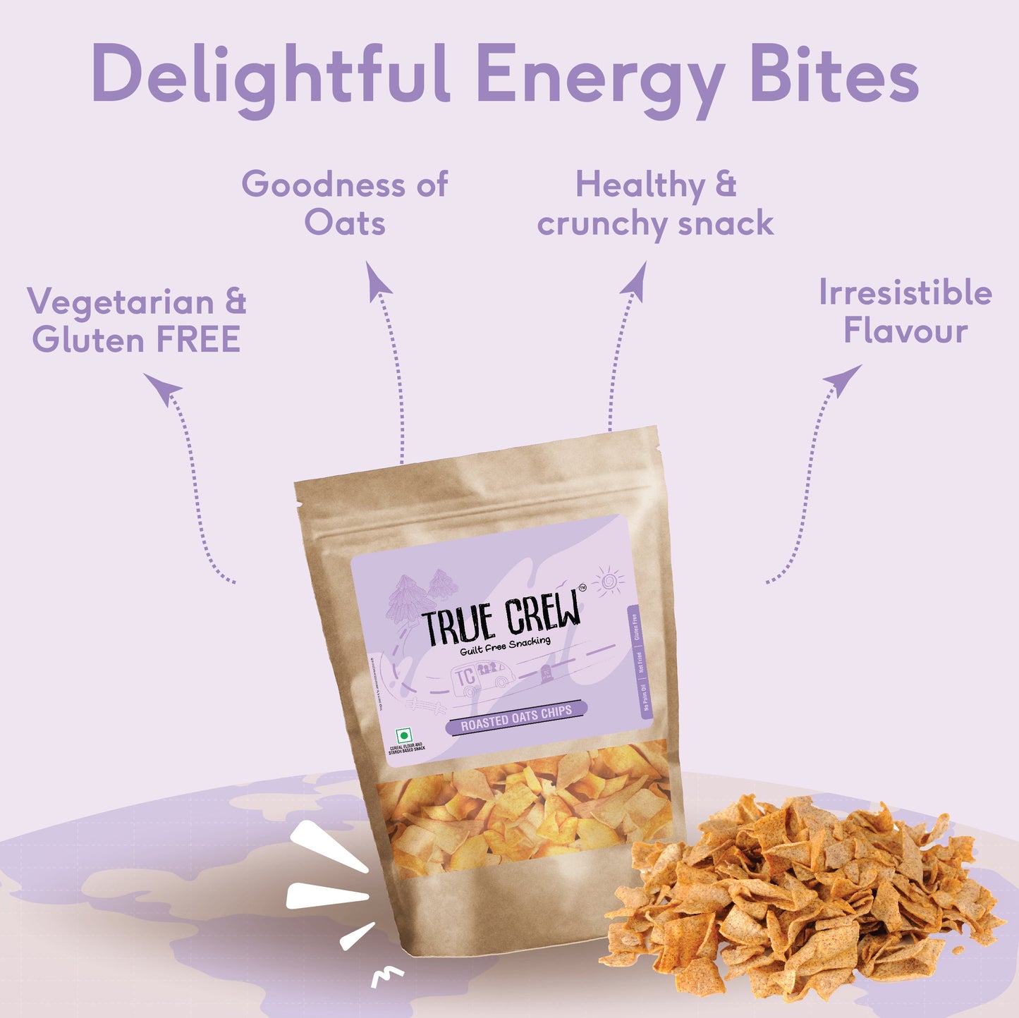 TRUE CREW - Oats Chips, 125 g 125g