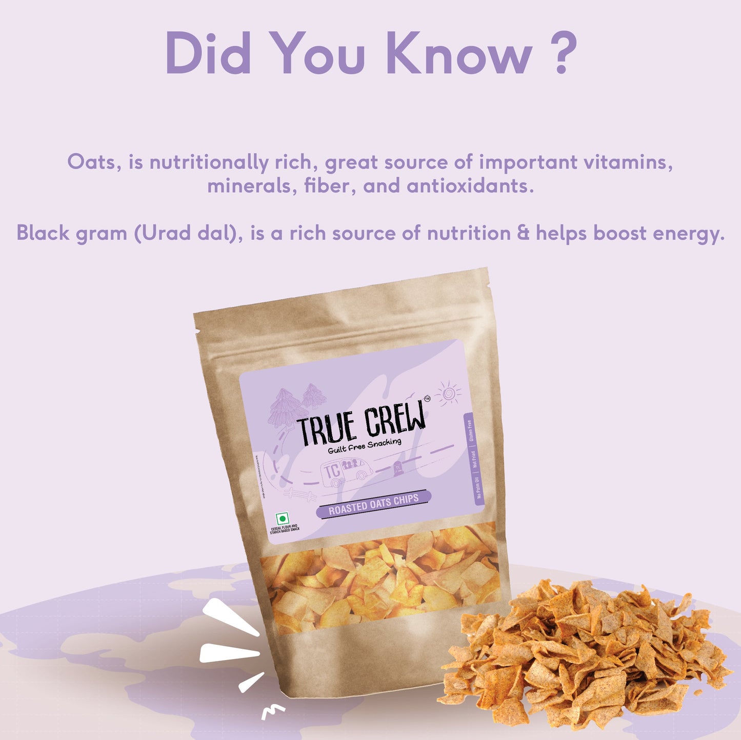 TRUE CREW - Oats Chips, 125 g 125g