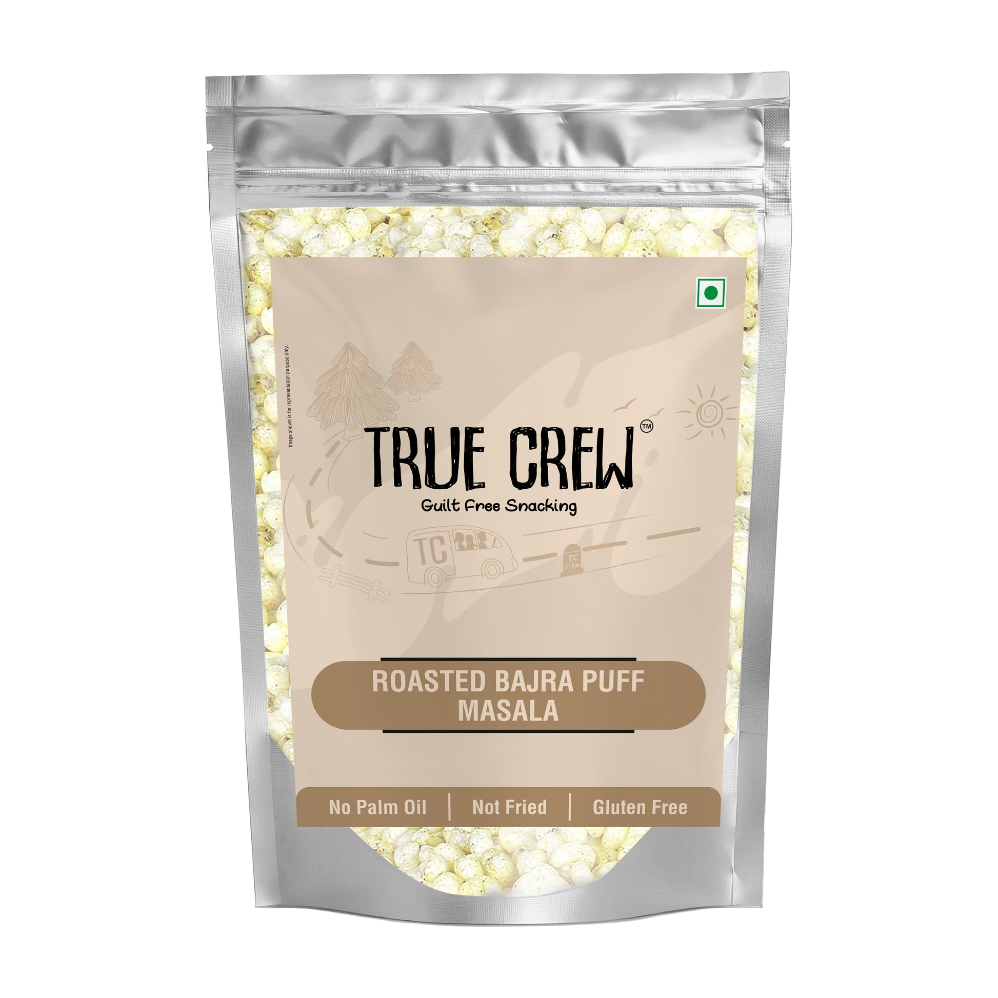 TRUE CREW Roasted Bajra Puff Masala Pouch 100 g 100g