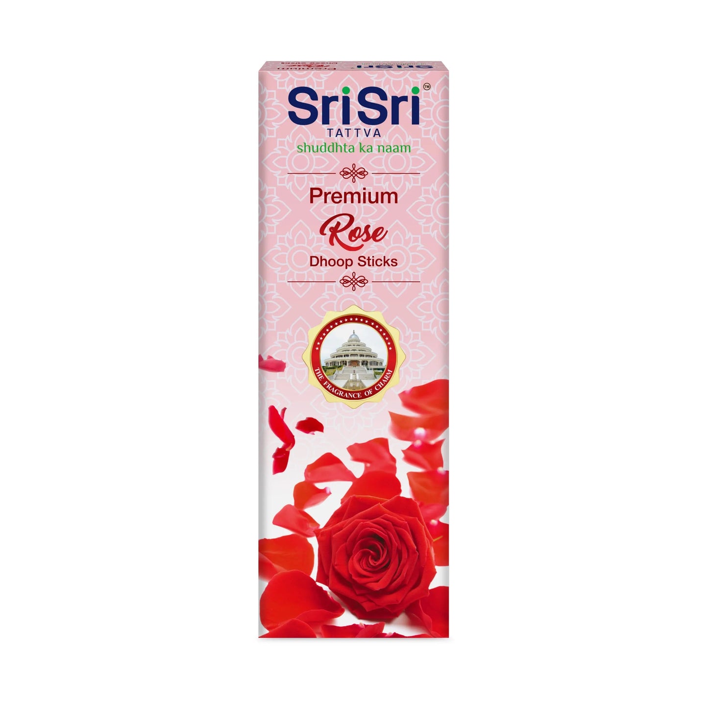 Premium Rose Dhoop Sticks For Pooja | Dhoop Batti / Sticks | Fragrances – Natural Rose | Bamboo-less | Free Stand | 50 g 50g