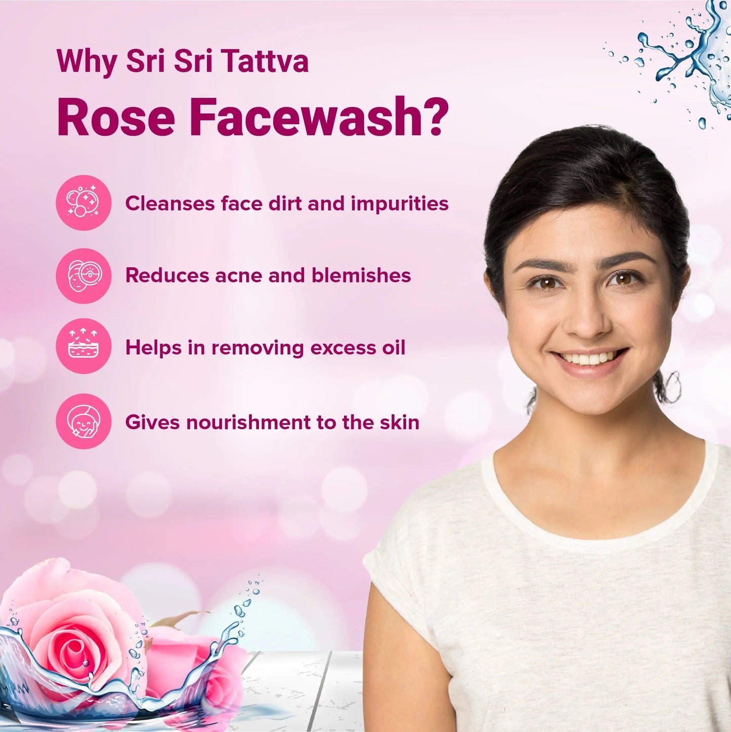 Rose Face Wash - For Toned & Glowing Skin, 150 ml 150ml