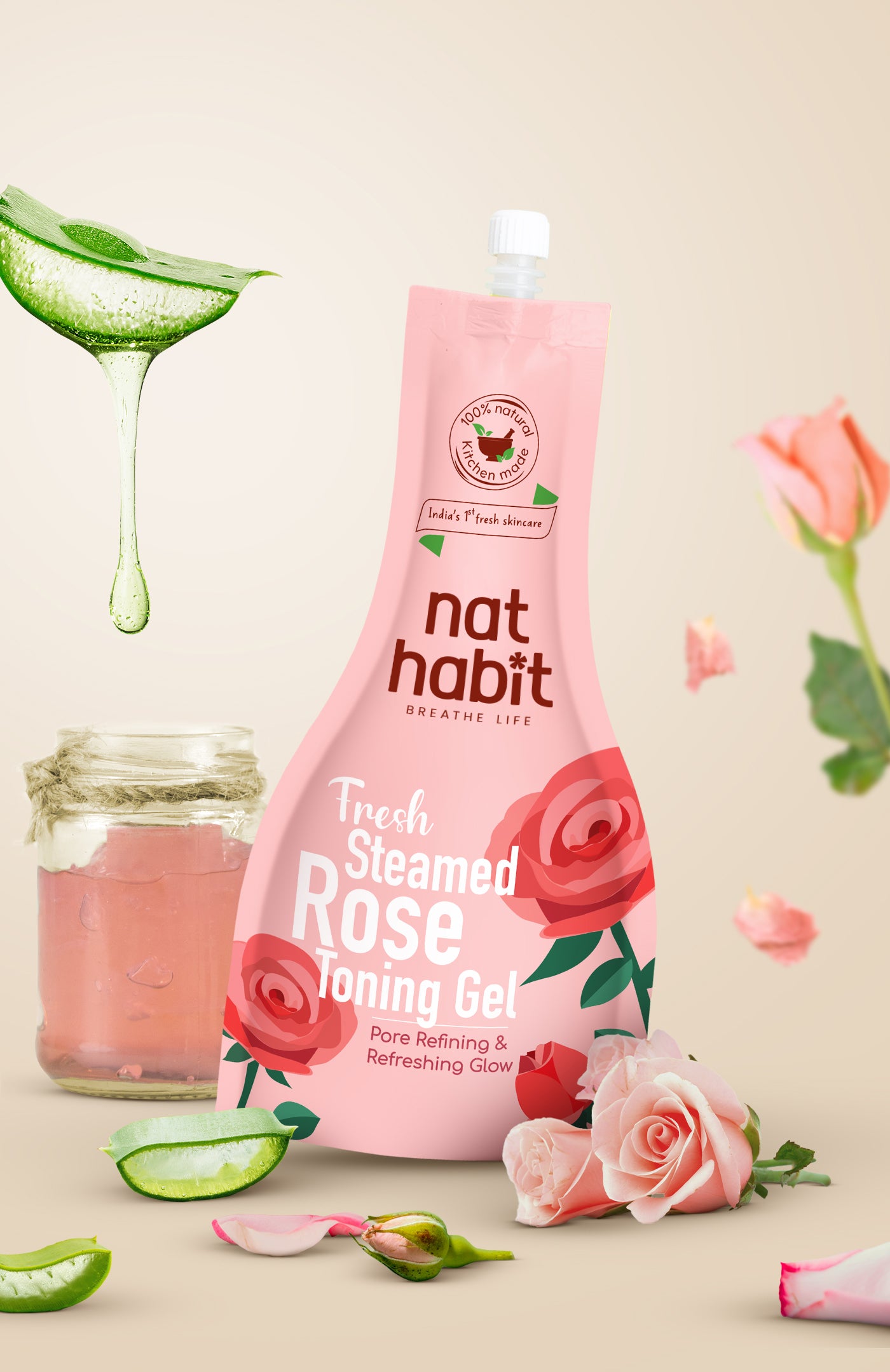 Fresh Steamed Rose Toning Gel Face Pack 80g x 1個