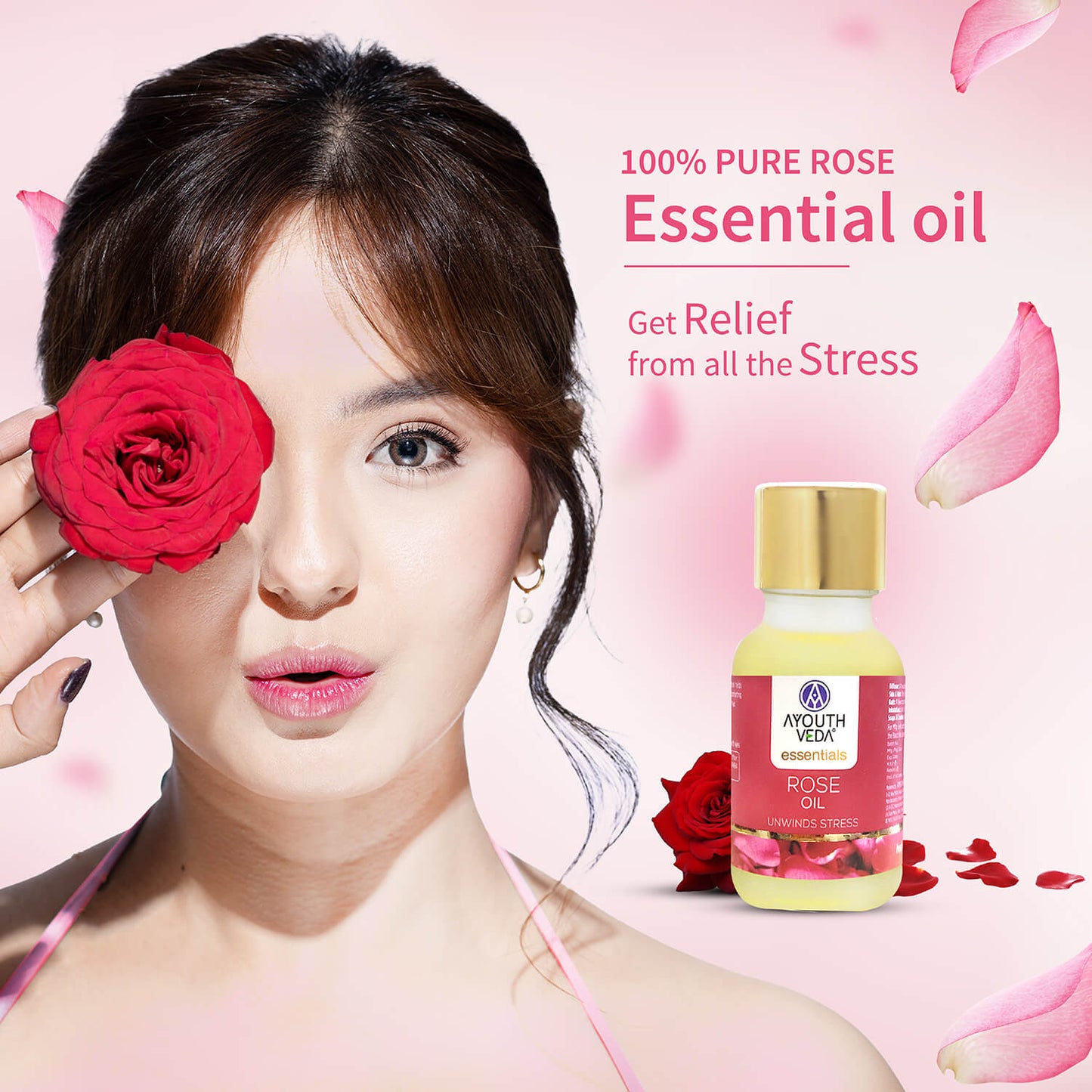 100% Pure Rose Essential Oil | Therapeutic-Grade | Promotes Relaxation, Calms Mind & Uplifts Mood | Steam-Distilled Rose Oil | 15 ml 15ml