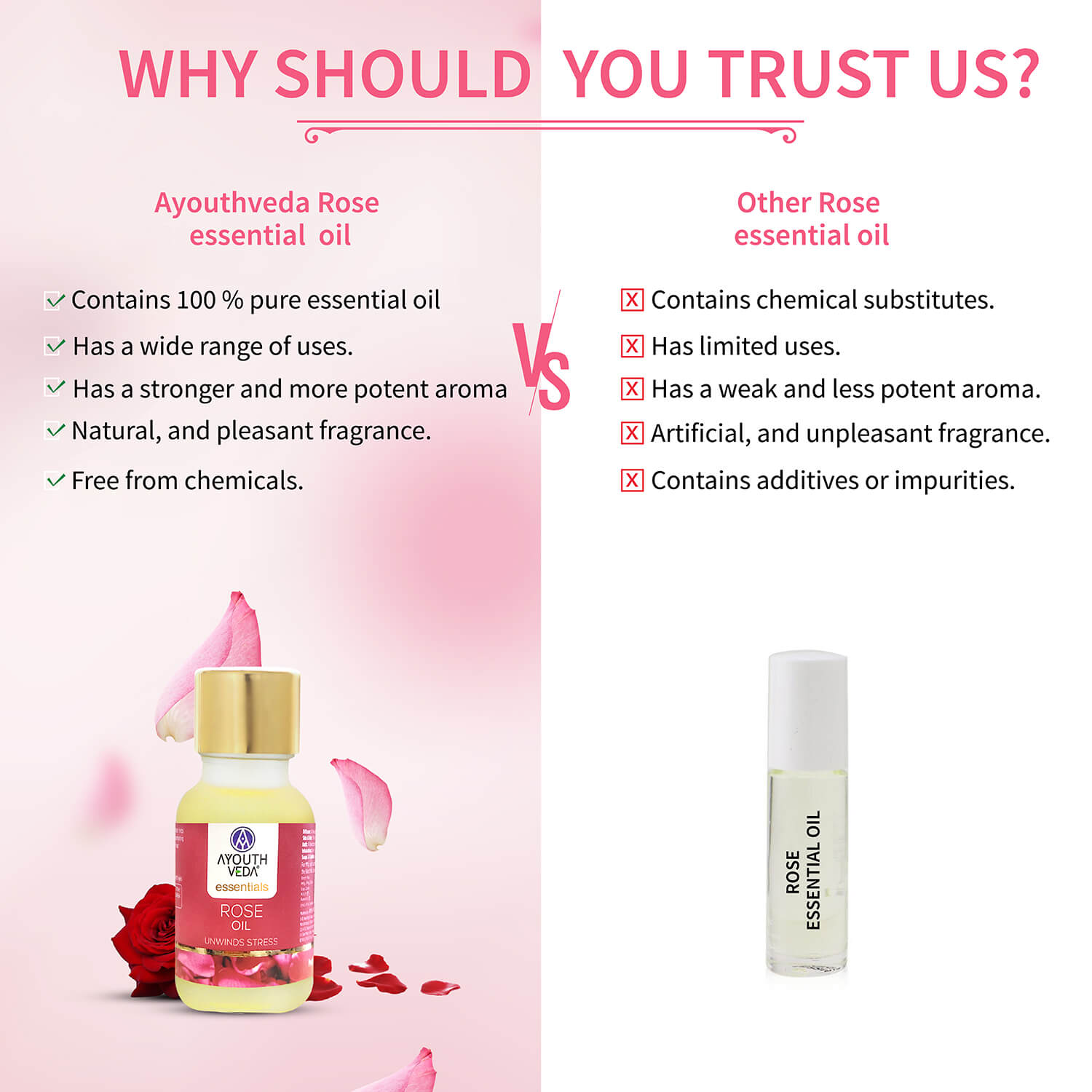 100% Pure Rose Essential Oil | Therapeutic-Grade | Promotes Relaxation, Calms Mind & Uplifts Mood | Steam-Distilled Rose Oil | 15 ml 15ml