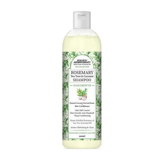 Rosemary Tea Tree Coconut Shampoo, Hair Growth Reduces Dandruff Oiliness Itching, Natural Coconut Derived Foaming + Hair Conditioner 200ml