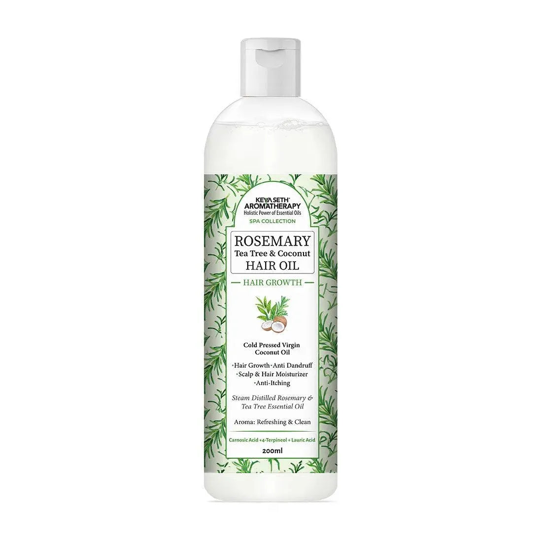 Rosemary Tea Tree Coconut Hair Oil, Hair Growth Anti Dandruff & Itching Nourishment & Moisturizer, Distilled Essential Oil 200ml