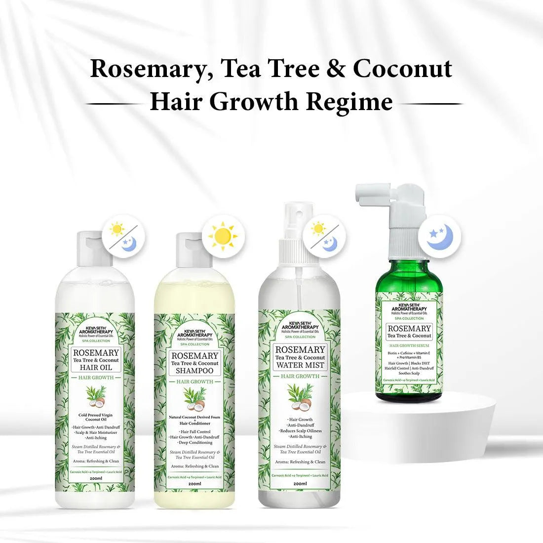 Rosemary Tea Tree Coconut Hair Oil, Hair Growth Anti Dandruff & Itching Nourishment & Moisturizer, Distilled Essential Oil 200ml