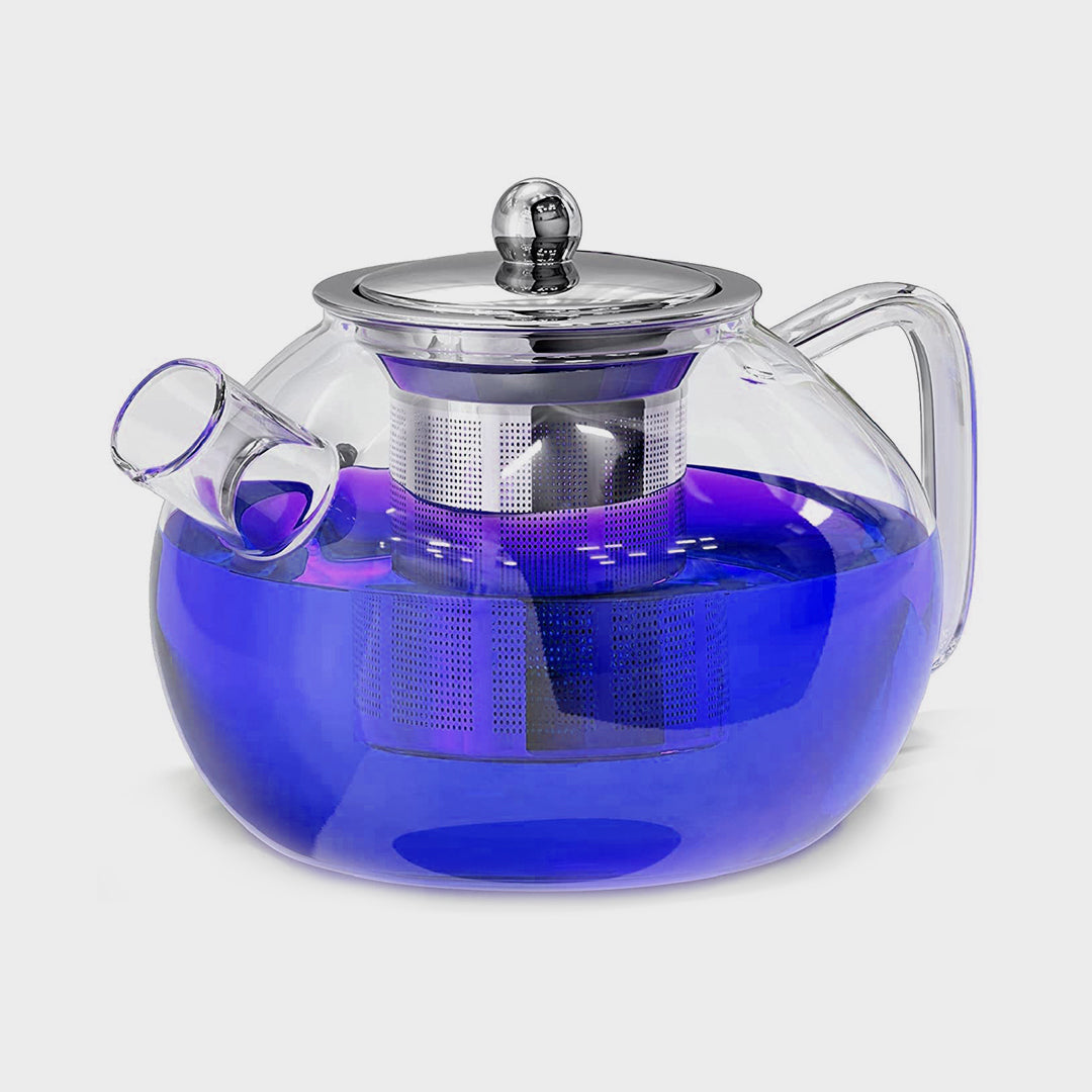 Round Glass Teapot Kettle |1000 ML with Stainless Steel Infuser 1000ML
