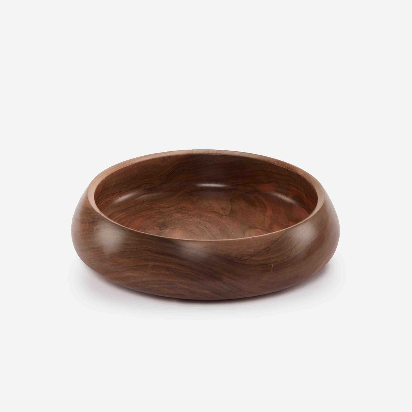 KAMAL WOODEN BOWL 25.7(長さ) x 25.7(幅) x 6.4(高さ); 直径: 25.7