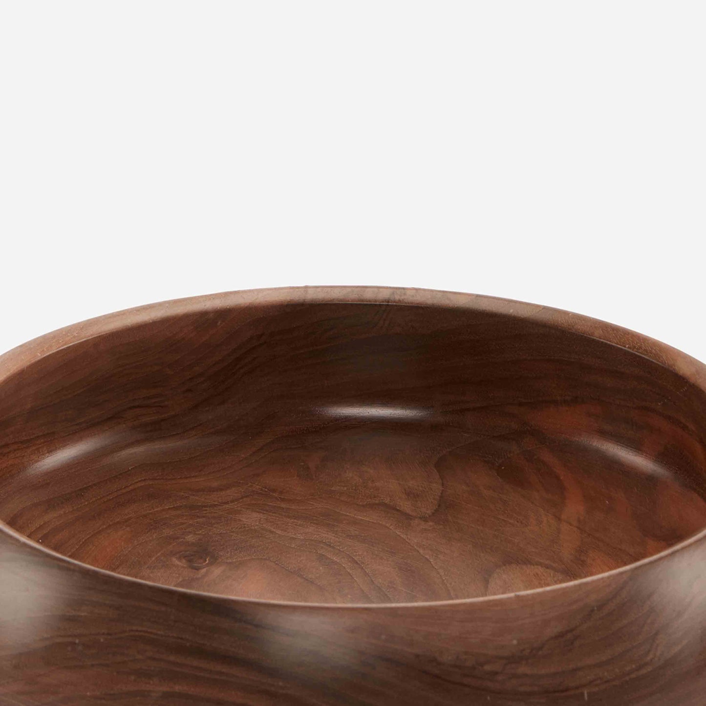 KAMAL WOODEN BOWL 25.7(長さ) x 25.7(幅) x 6.4(高さ); 直径: 25.7
