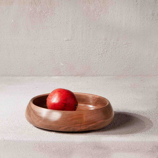 KAMAL WOODEN BOWL 25.7(長さ) x 25.7(幅) x 6.4(高さ); 直径: 25.7