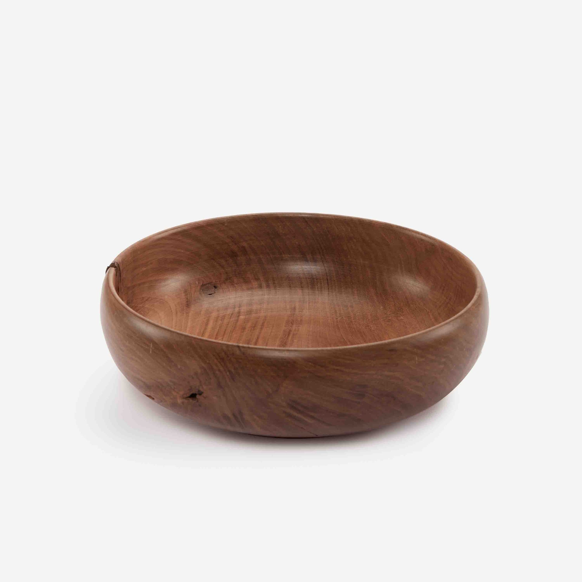 PLUMP WOODEN BOWL 29.8(L) x 29.8(B) x 9.7(H); 直径: 29.8