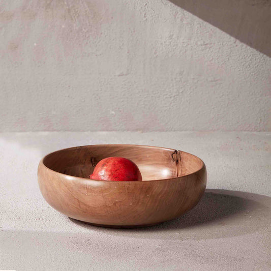 PLUMP WOODEN BOWL 29.8(L) x 29.8(B) x 9.7(H); 直径: 29.8