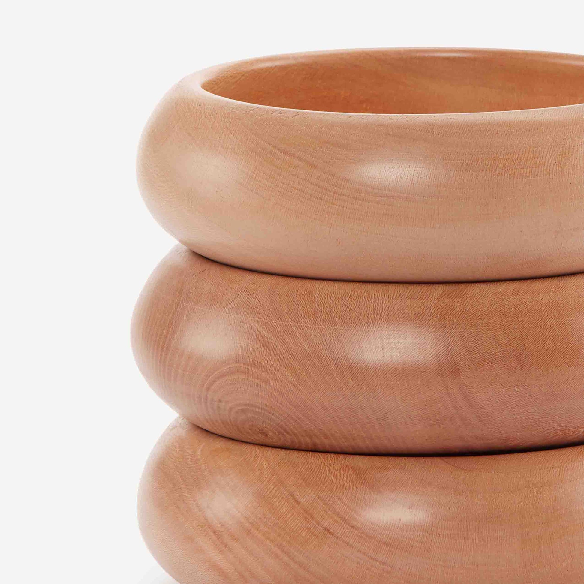 RING WOODEN BOWLS (SET OF 3) 21(L) x 21(B) x 6.7(H); 直径: 21