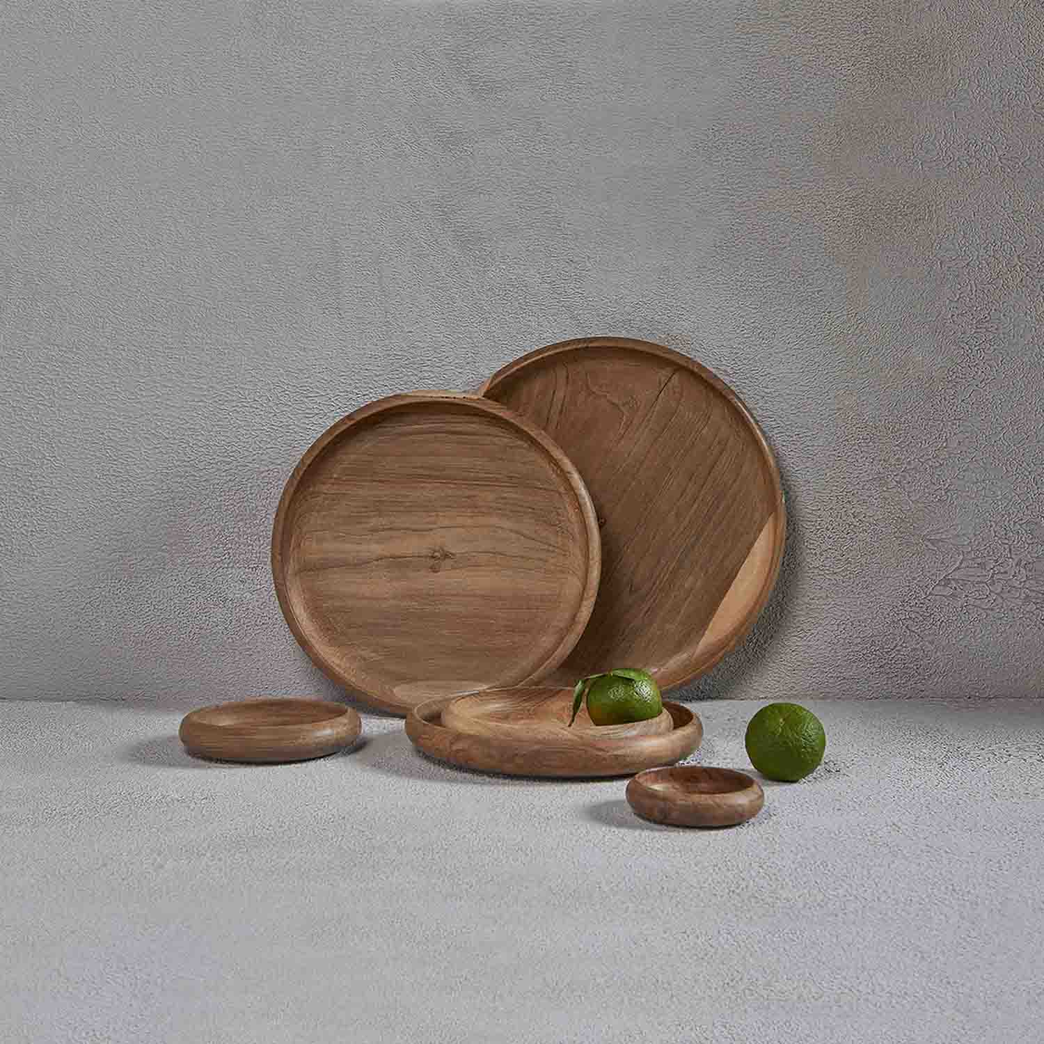 AKROD WOODEN PLATE SET (SET OF 6)