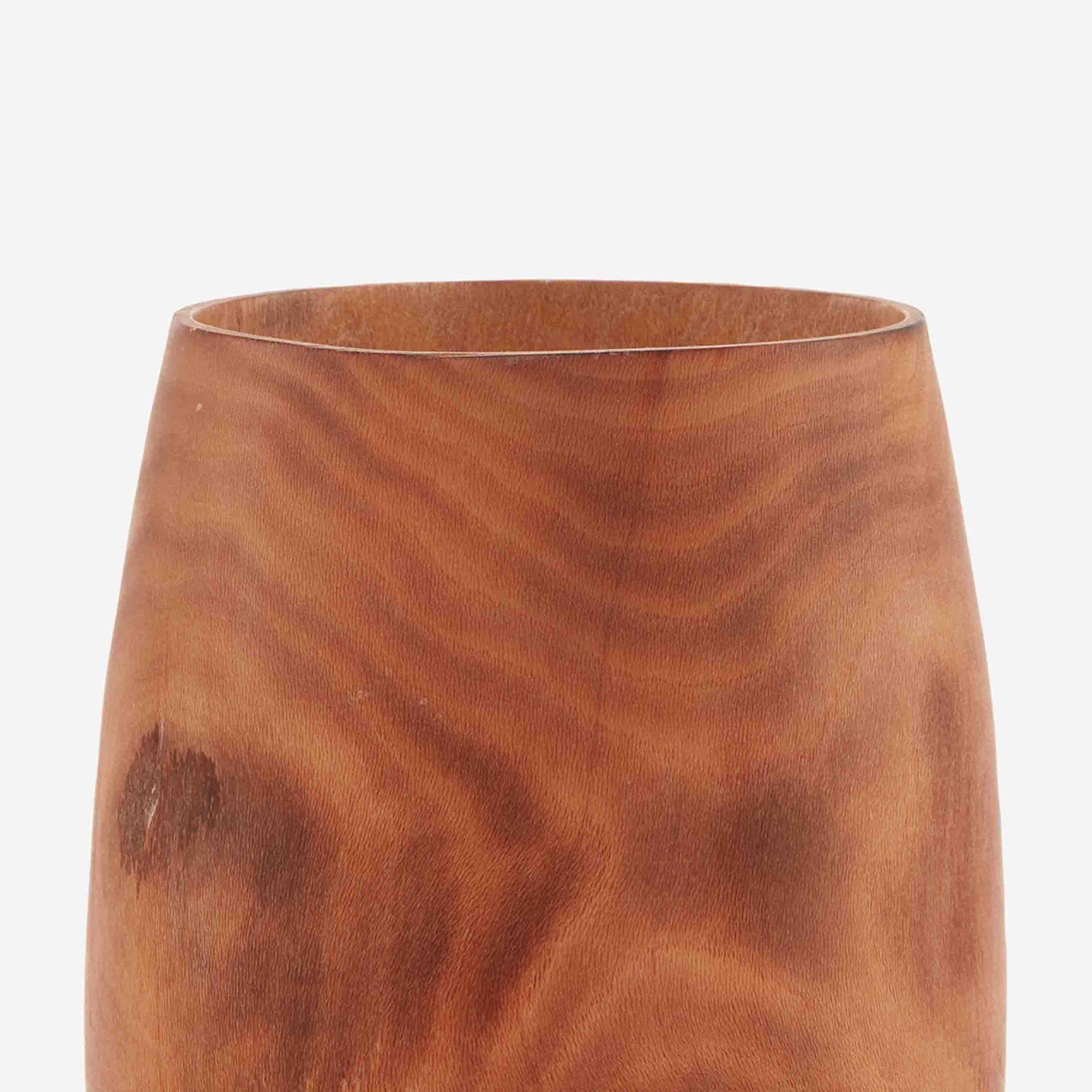 BARE WOODEN VASE 14.5(L) x 14.5(B) x 19.8(H); 直径: 14.5