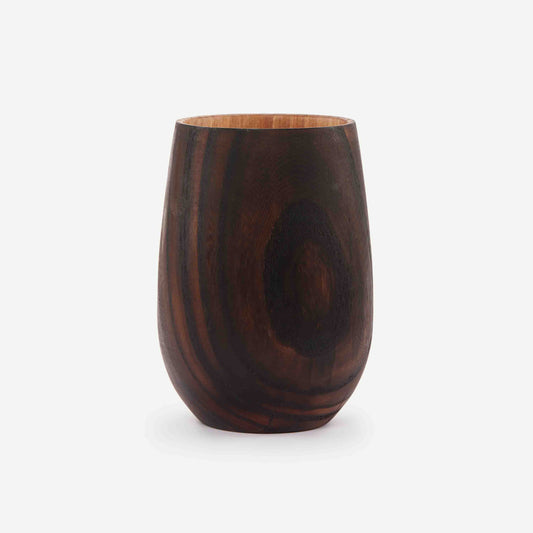 HICKORY WOODEN VASE 13.3(長さ) x 13.3(幅) x 20.3(高さ); 直径: 13.3