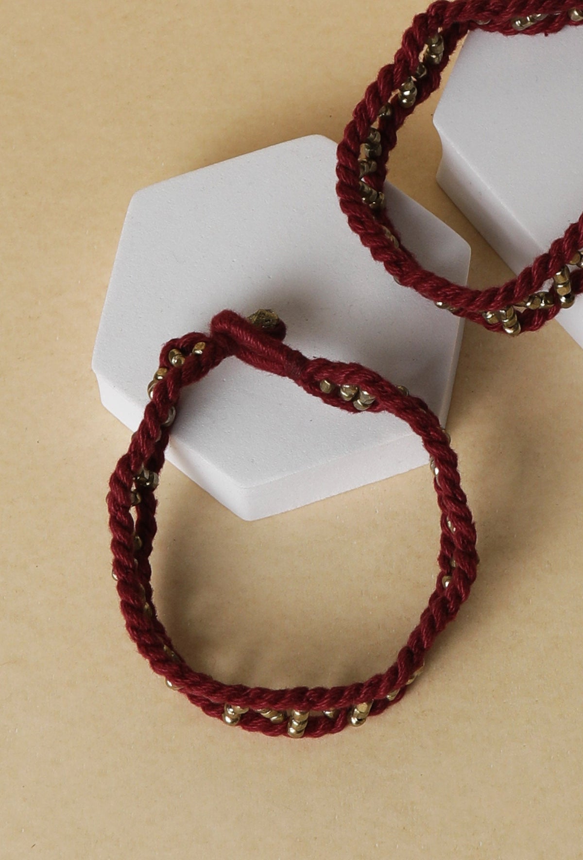 Set of 2: Alina Red Thread German Silver Anklets