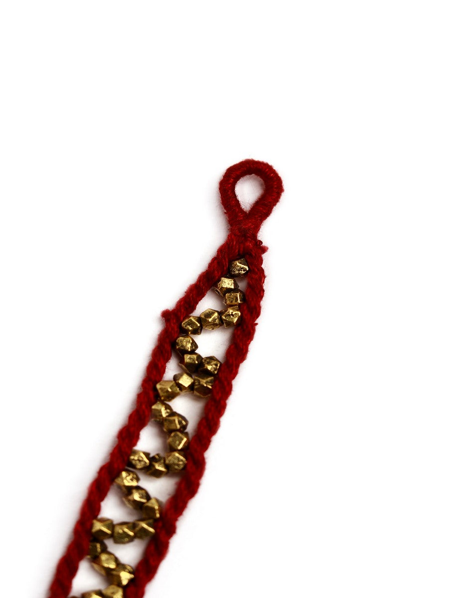 Set of 2: Alina Red Thread German Silver Anklets