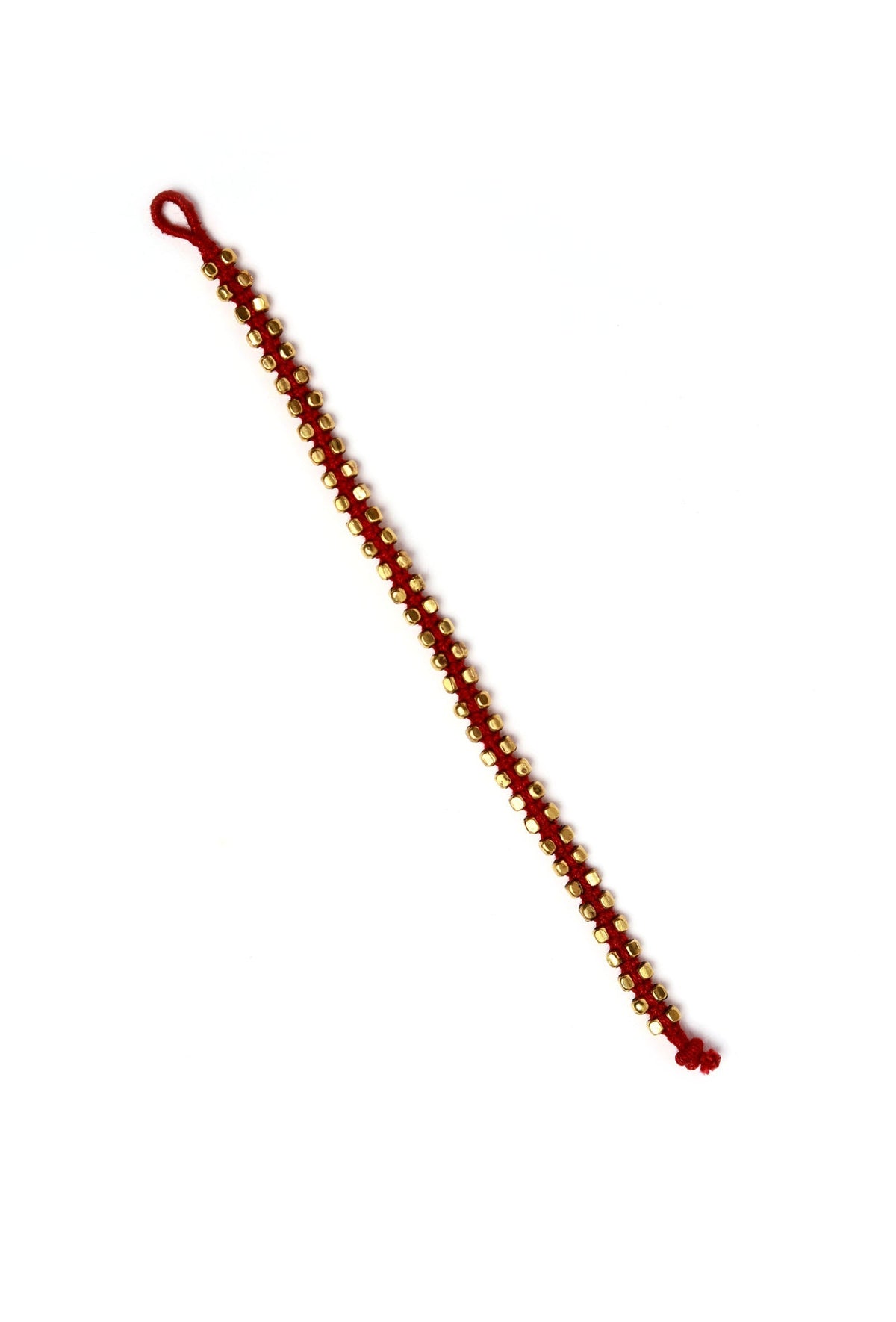 Set of 2: Kashish Maroon German Silver Anklets