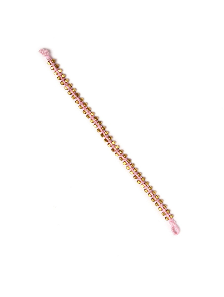 Set of 2: Maryam Pink German Silver Anklets