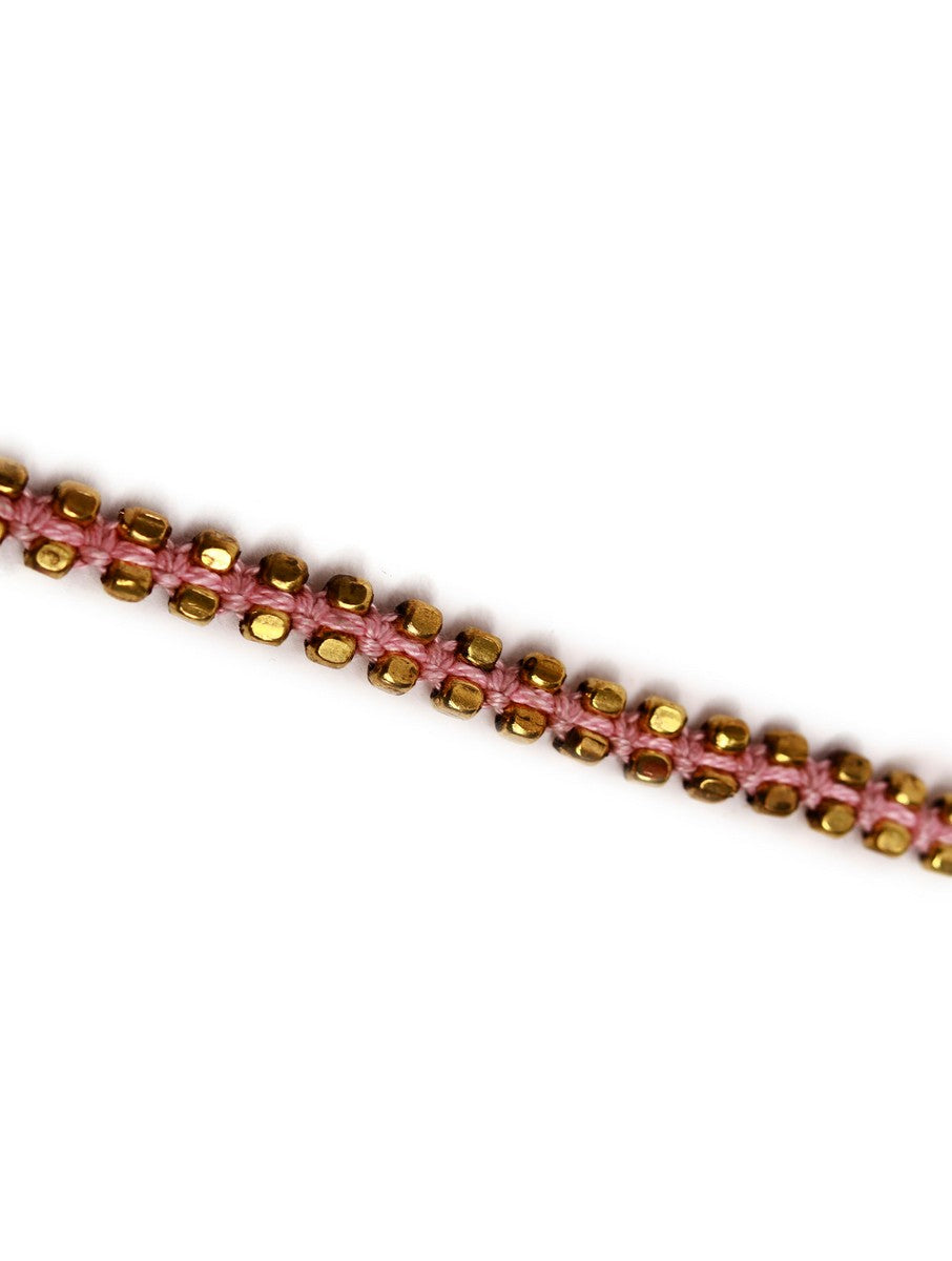 Set of 2: Maryam Pink German Silver Anklets