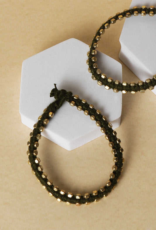 Set of 2: Trisha Green German Silver Anklets
