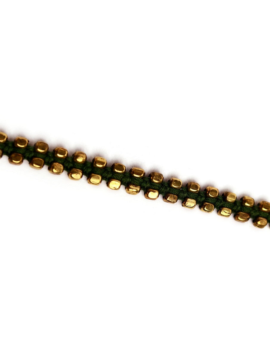 Set of 2: Trisha Green German Silver Anklets