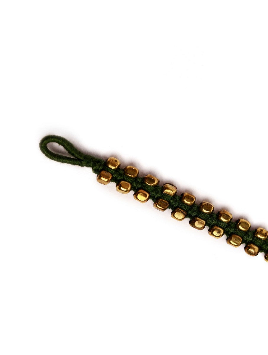 Set of 2: Trisha Green German Silver Anklets