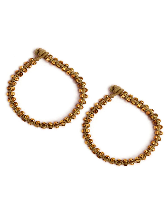 Set of 2: Vanessa German Silver Anklets