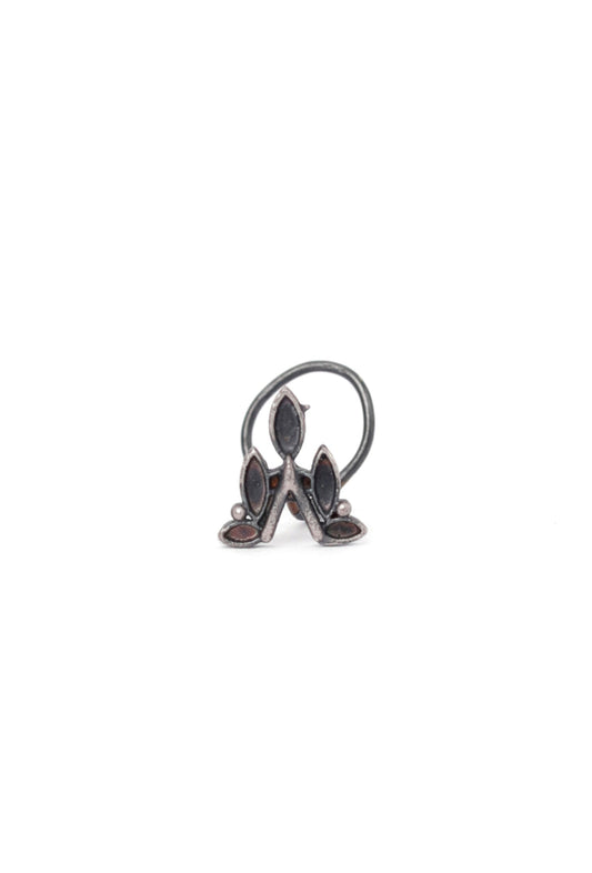 Black Enamel Intricate Ancient Motif Nosepin タイプ ノンホール（クリップ式）
