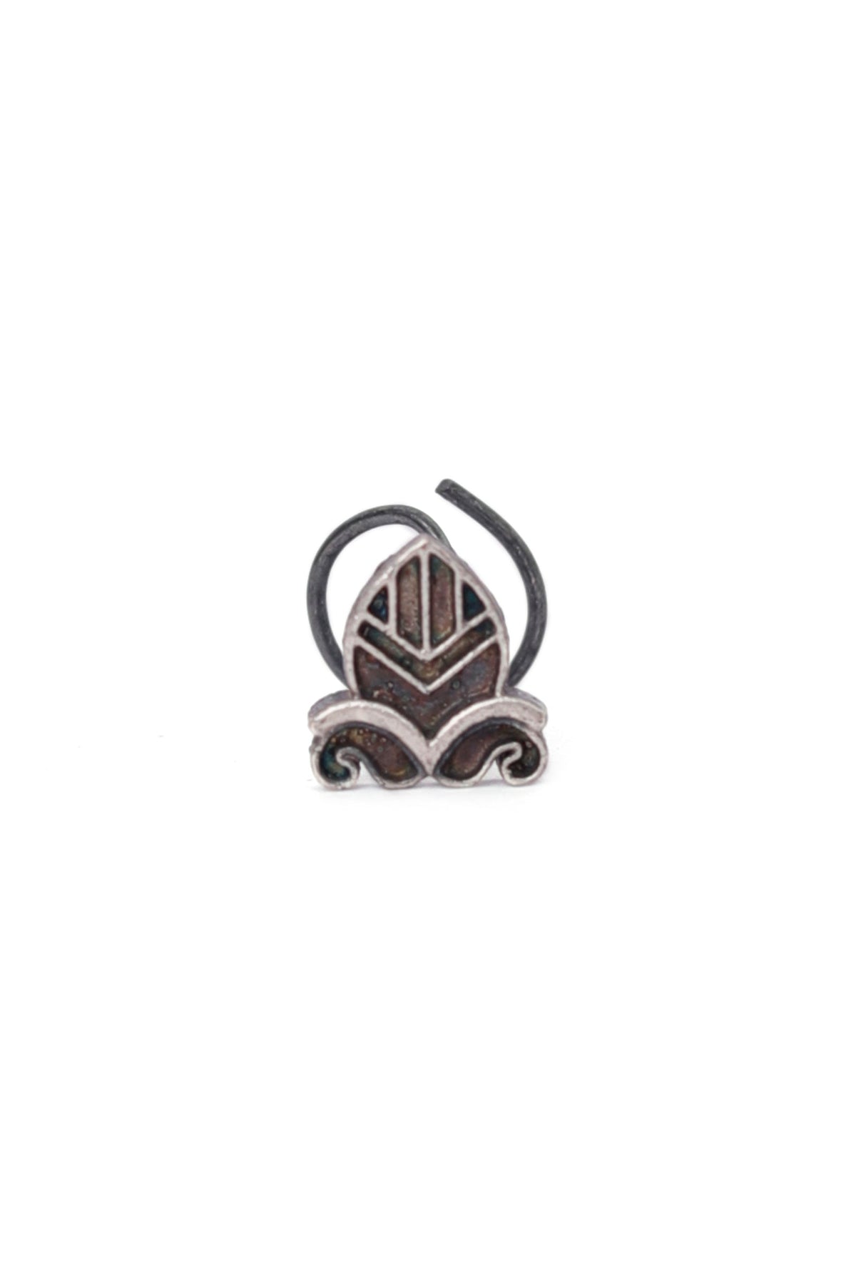 Black Enamel Intricate Motif Nosepin タイプ ノンホール（クリップ式）