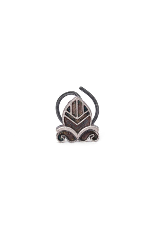 Black Enamel Intricate Motif Nosepin タイプ ノンホール（クリップ式）