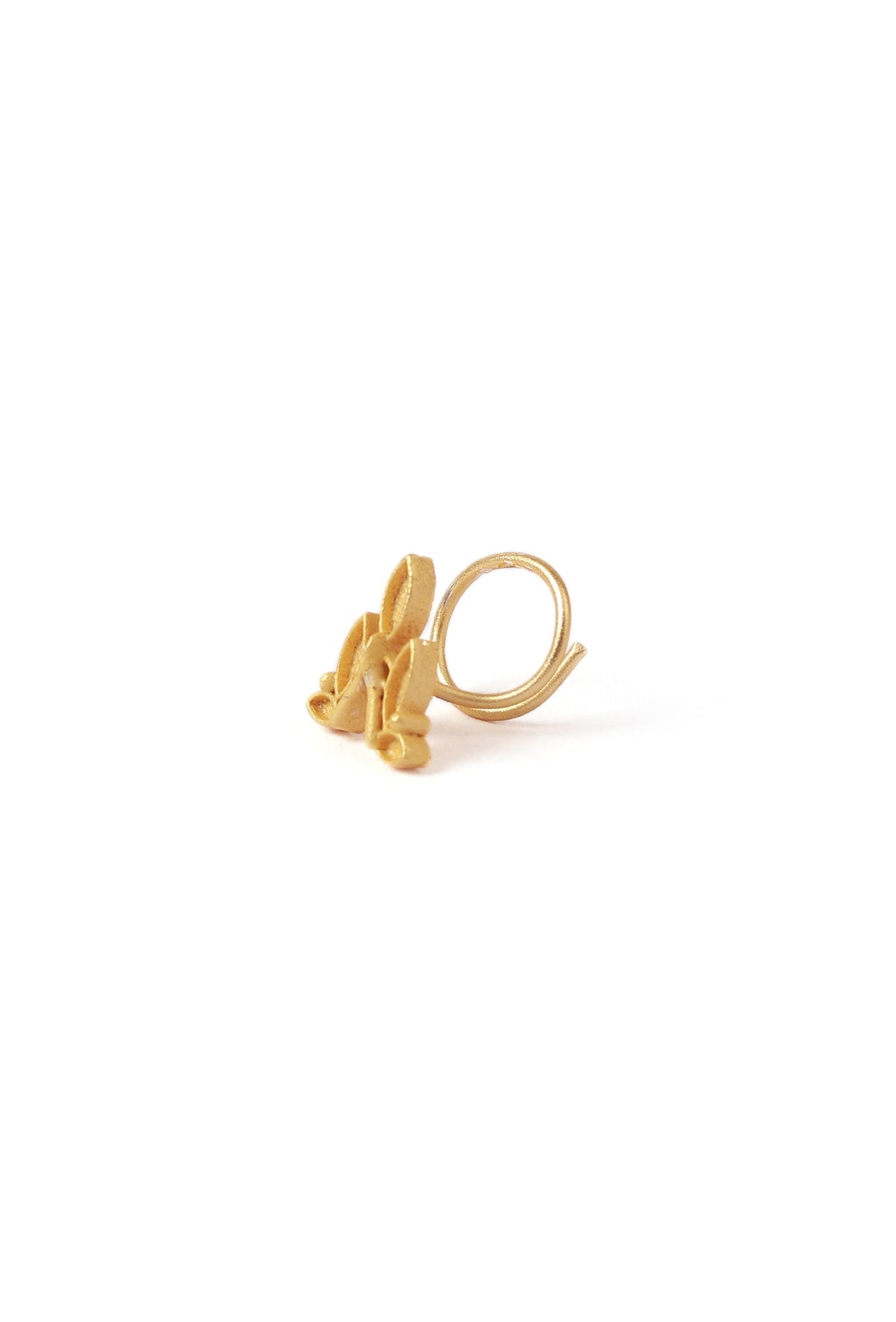 Gold Leaf Intricate Motif Brass Nosepin タイプ ピアス