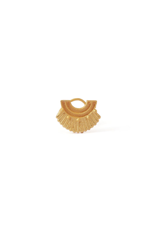 Ancient Motif Gold Brass Nosepin タイプ ノンホール（クリップ式）