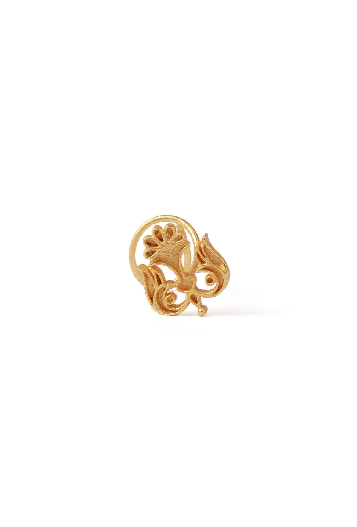 Intricate Gold Motif Brass Nosepin タイプ ノンホール（クリップ式）
