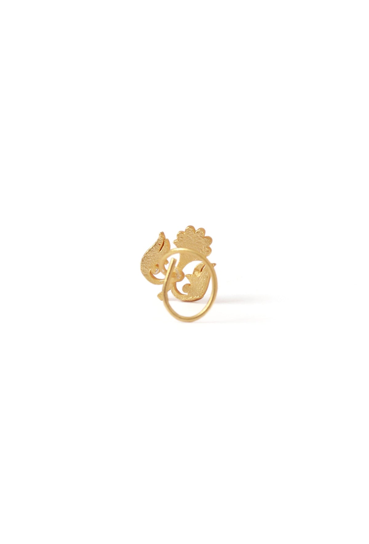Intricate Gold Motif Brass Nosepin タイプ ノンホール（クリップ式）