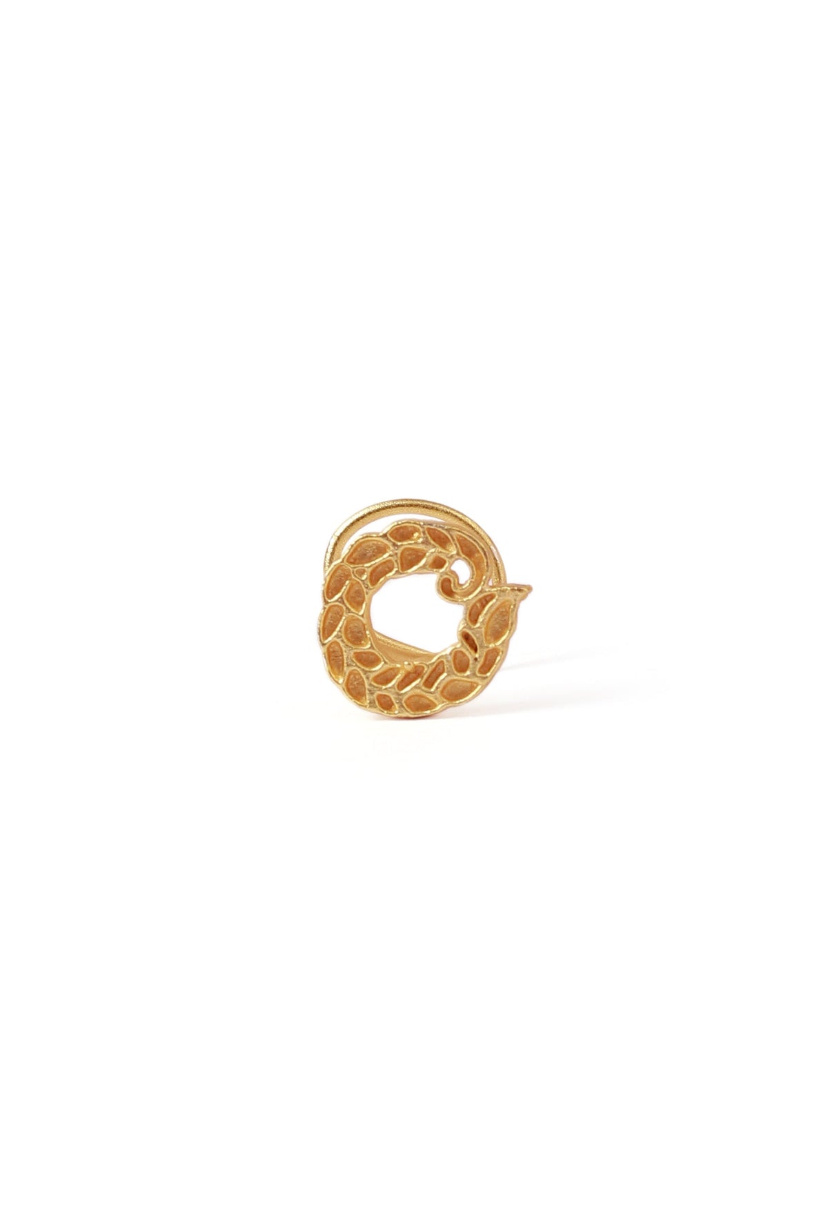 Whirl Gold Brass Intricate Motif Nosepin タイプ ノンホール（クリップ式）