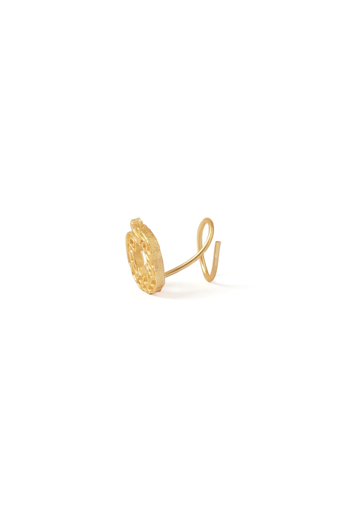 Whirl Gold Brass Intricate Motif Nosepin タイプ ノンホール（クリップ式）