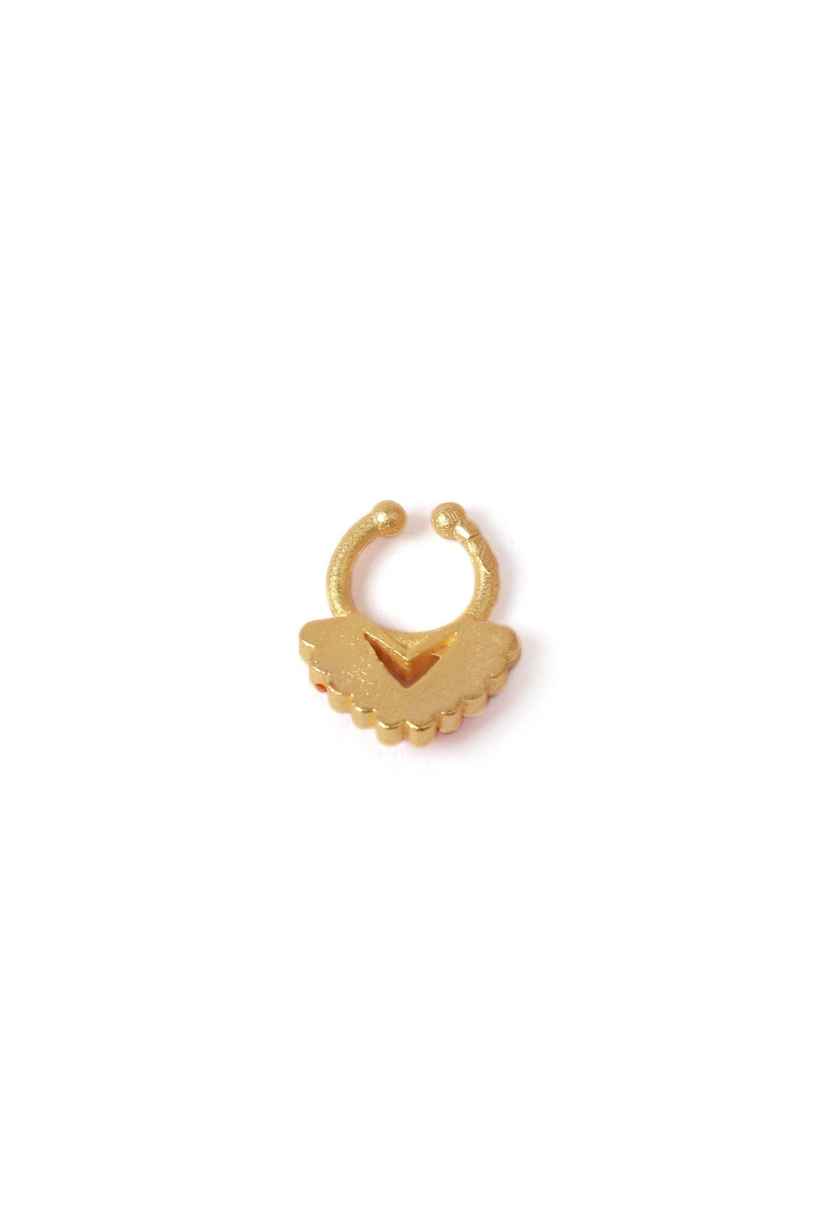 Red Enamel Gold Brass Septum