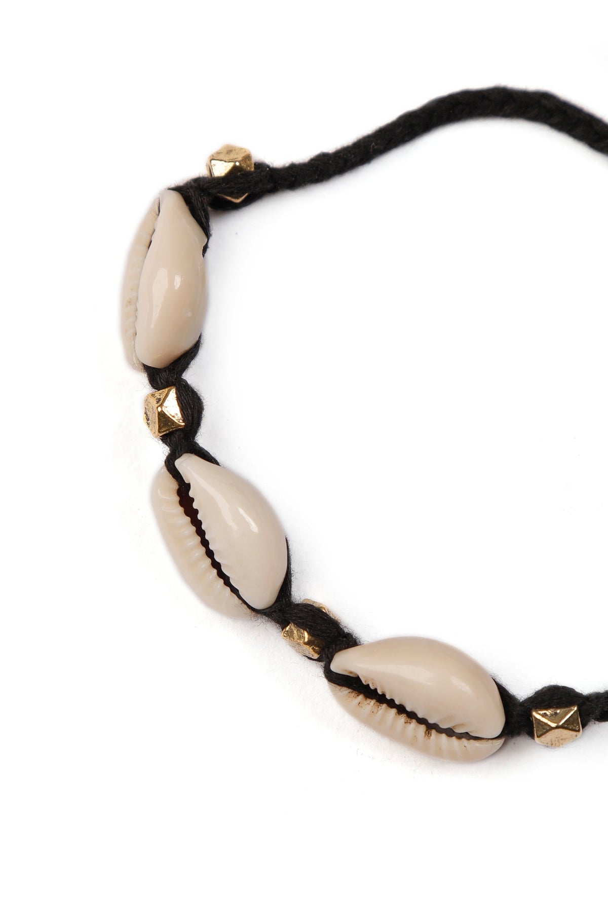 Minimalist Cowrie Shell Black Thread Anklet