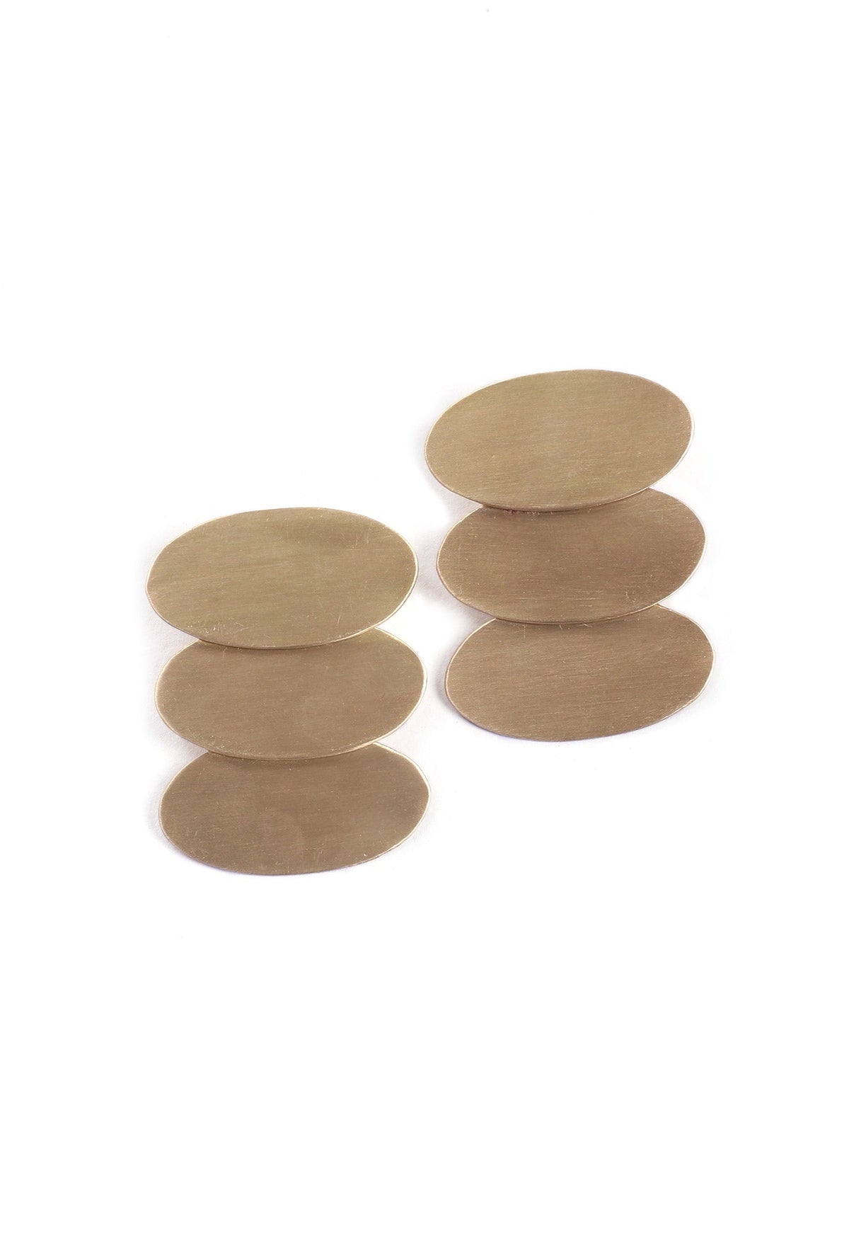 Trio Oval Brass Earrings
