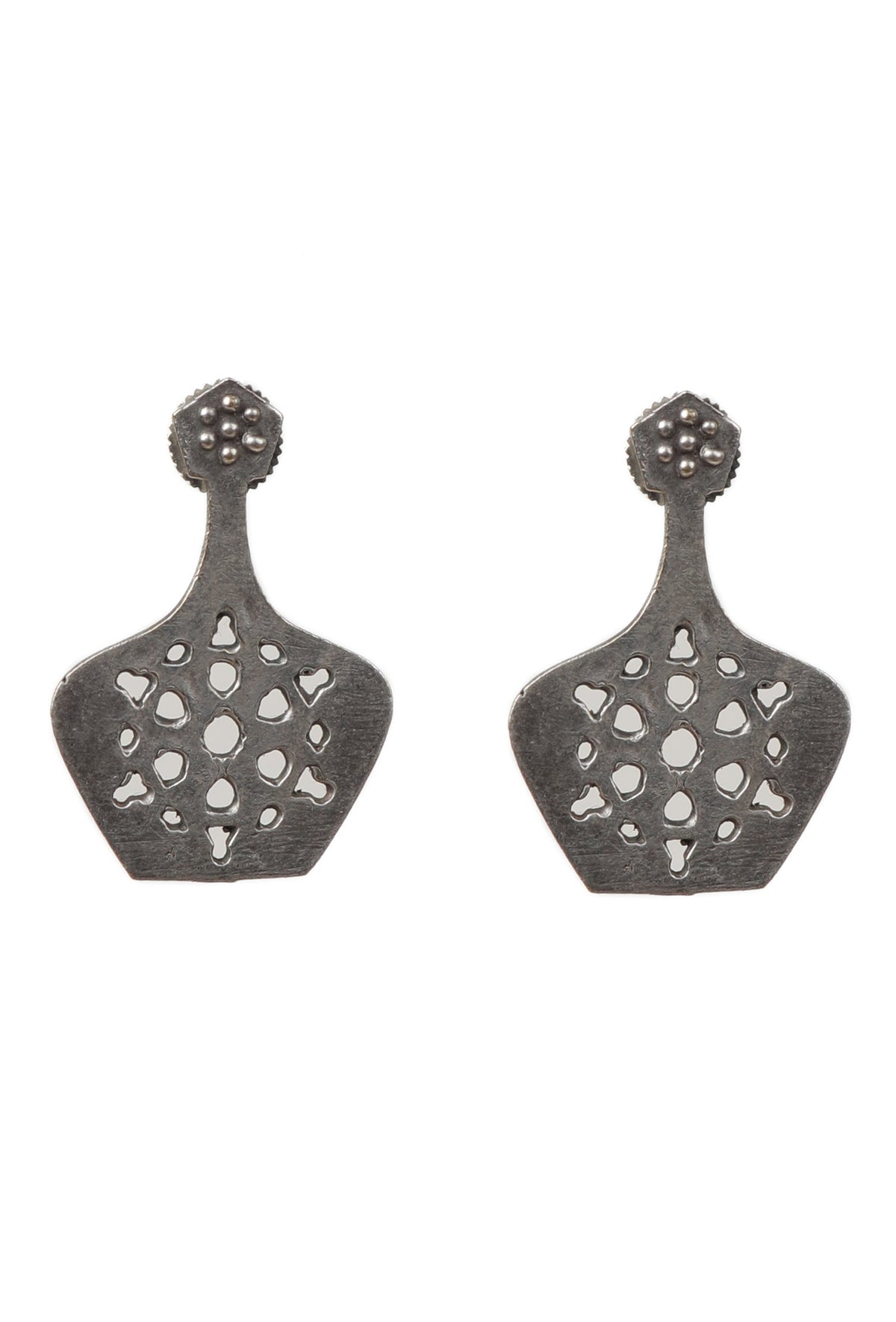 Vintage Pot Oxidized Stud Earrings